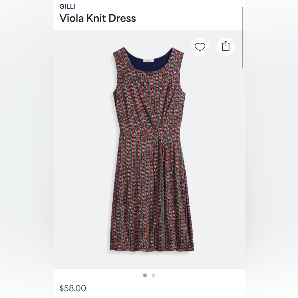 Gilli Multicolor Sleeveless Knee Length Dress - Size S